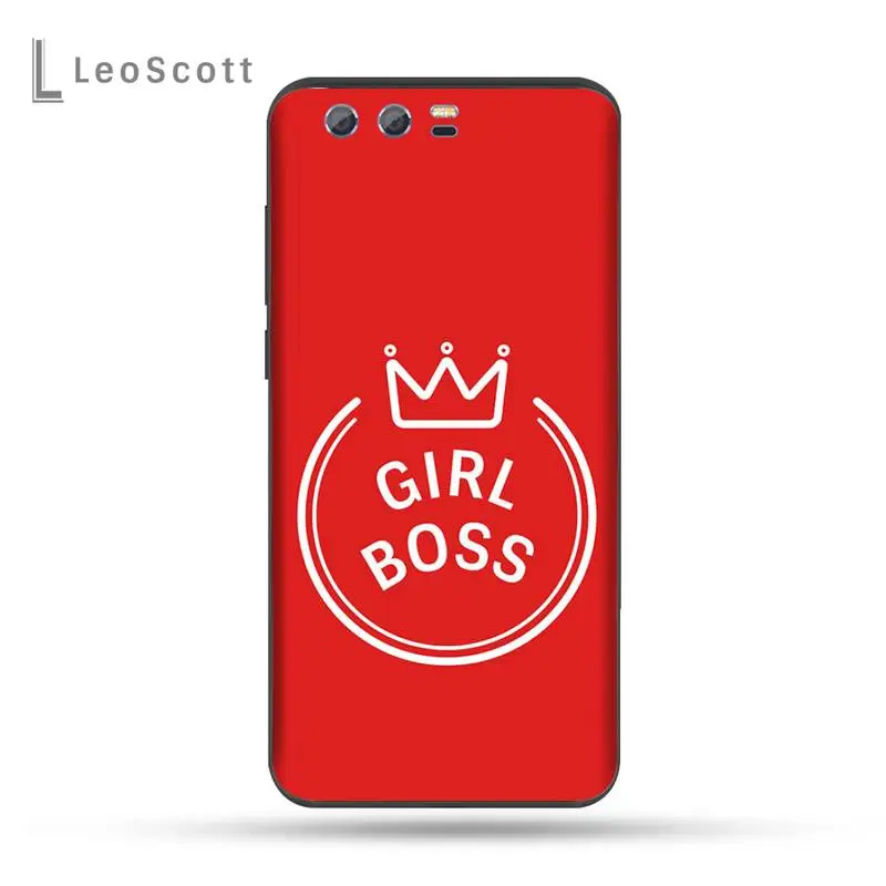 

Girl Boss Pink Women power Cartoon Phone Case For Huawei Honor view 7a5.45inch 7c5.7inch 8x 8a 8c 9 9x 10 20 10i 20i lite pro