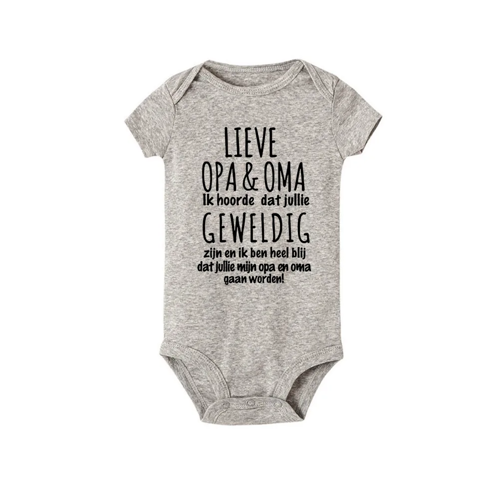 Body divertido para beb&eacute;, mono con estampado de LIEVE OPA & OMA Ik Hoorde Dat Jullie, mono de anuncio de embarazo para reci&eacute;n nacido, ropa informal, 2021-4
