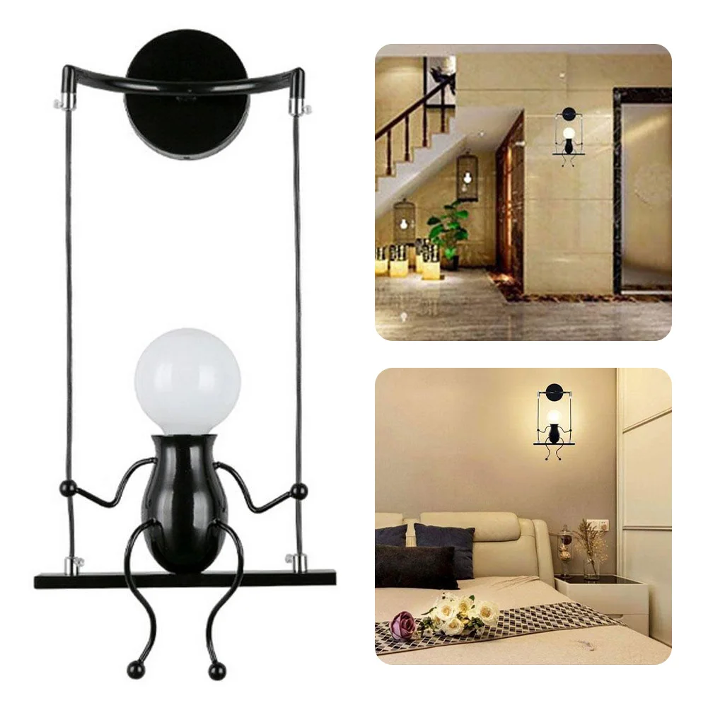 

Настенные светильники, светильник для коридора, качающийся карликовый брусок, простой для бара, спальни, коридора, коридора, лестницы, черна...