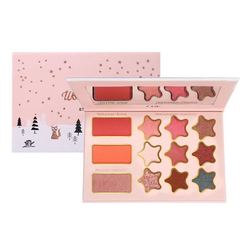 

12-Color Eyeshadow Pearly Lustre Waterproof Earth Color Eyeshadow Compact