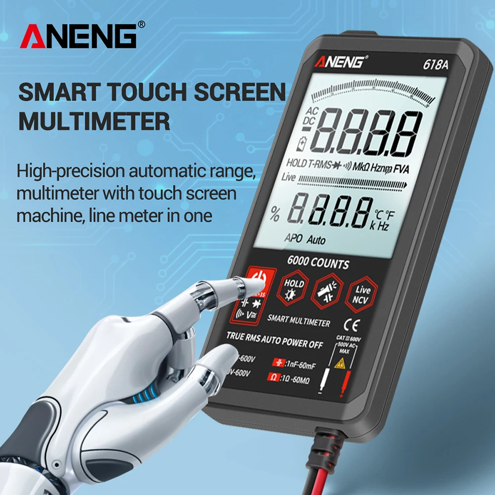 Цифровой мультиметр ANENG 618C умный сенсорный Аналоговый вольтметр постоянного