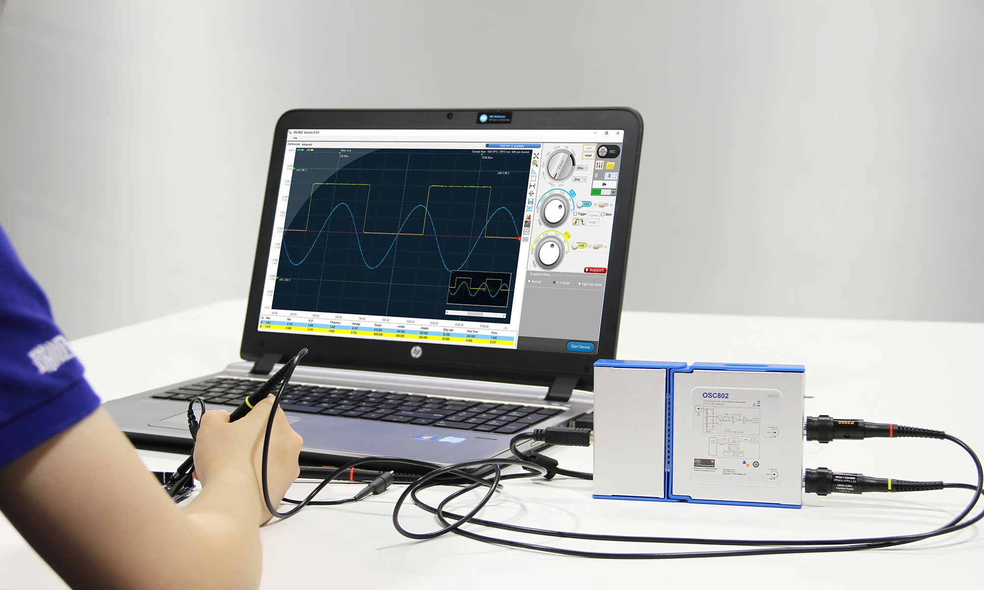 Virtual oscilloscope USB PC OSC802 80M sampling 25M bandwidth Dual channel KO 1008C 6022BE | Инструменты