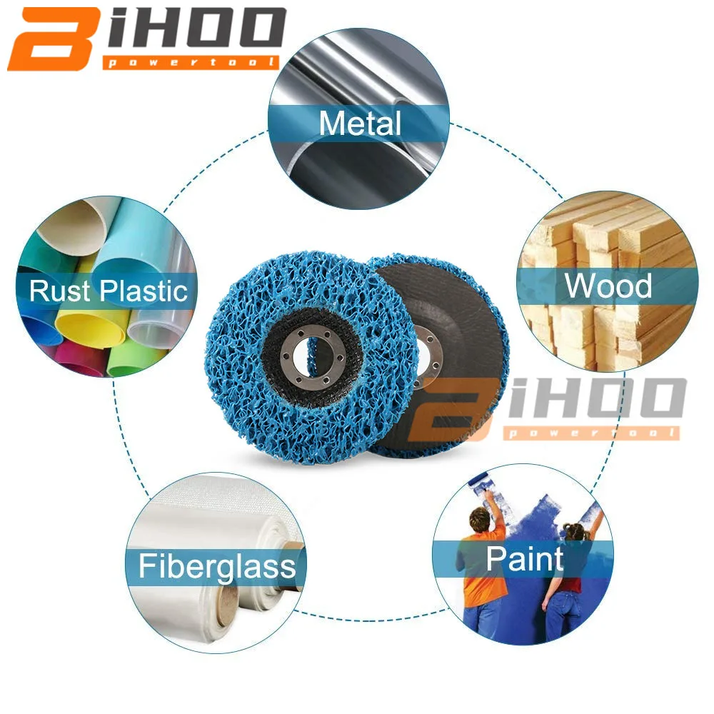 

115mm/4.5 inch Poly Strip Disc Abrasive Wheel Paint Rust Remover Clean Grinding Wheels for Motorcycles Durable Angle Grinder Car