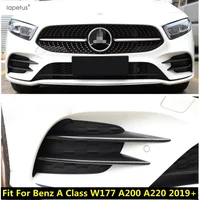 abs front fog lights lamp eyelid eyebrow strip cover trim red chrome accessories for benz a class w177 a200 a220 2019 2022