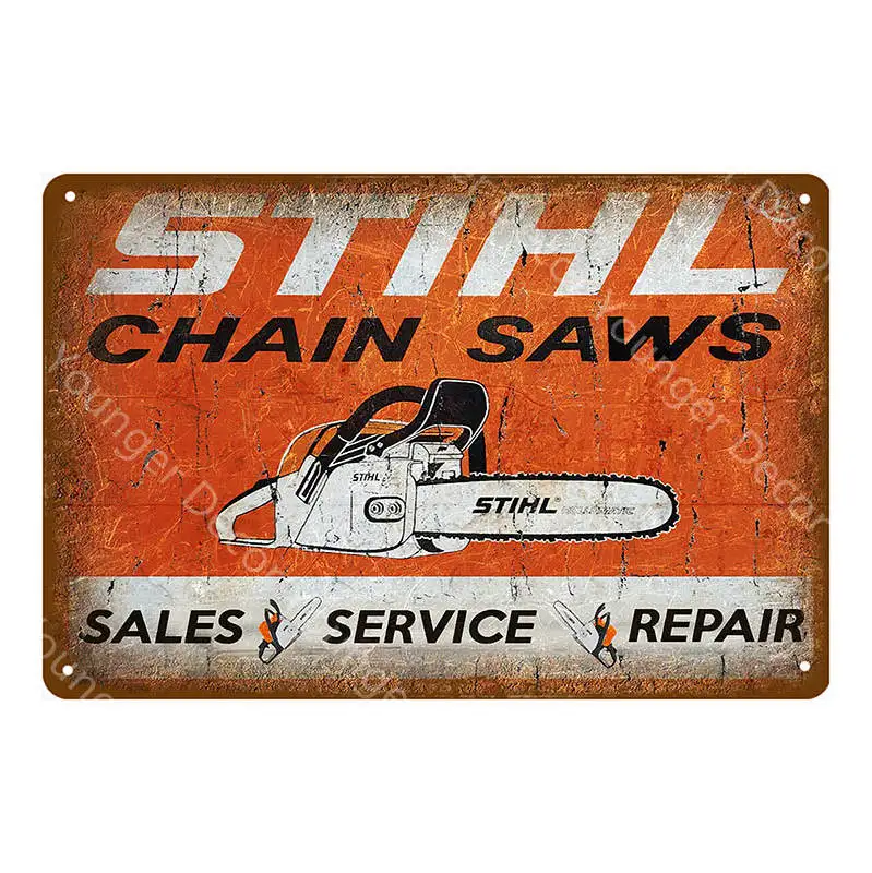 Ферма фермерский гараж магазин Декор Homelite птица цепные пилы винтажные