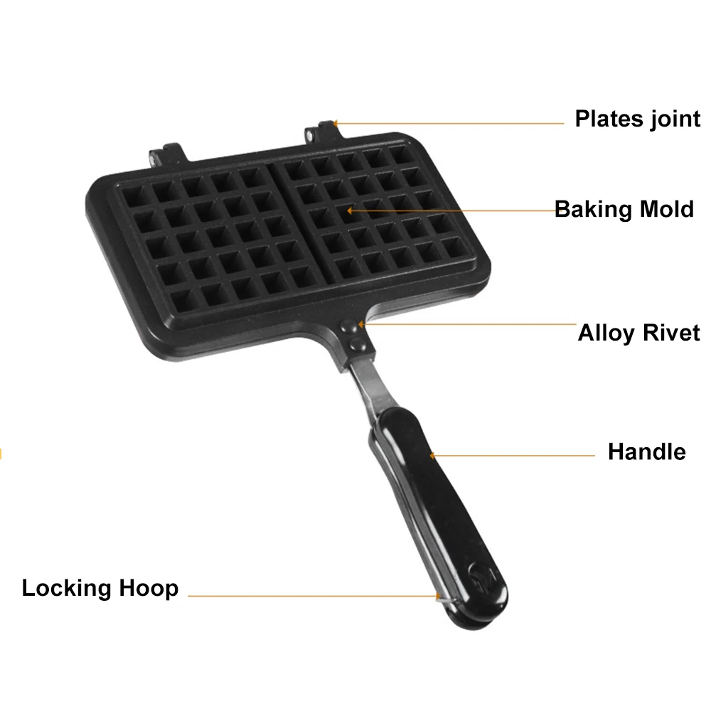 Jual Non-Stick Permukaan Waffle Maker Nampan Waffle Besi Dapur Kue Kue Piring Wafel Kue Cetakan Dapur Gas Memasak Pan Mesin