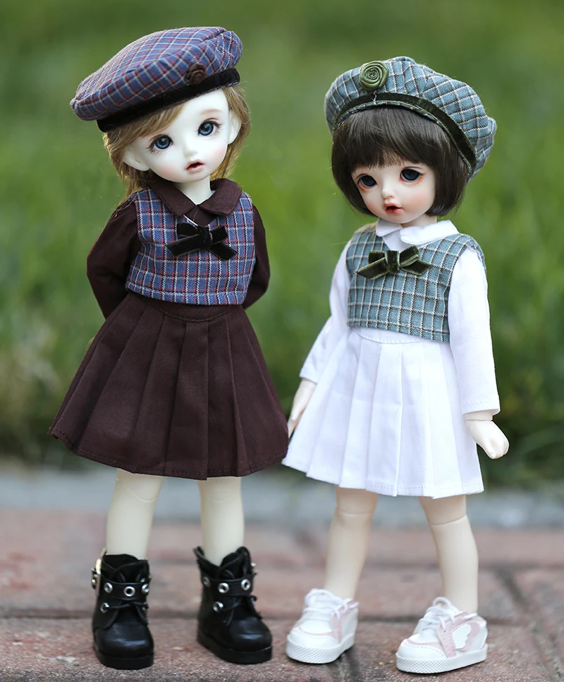 Модная Одежда для куклы 1/6 BJD с английским колокольчиком ретро клетчатый жилет
