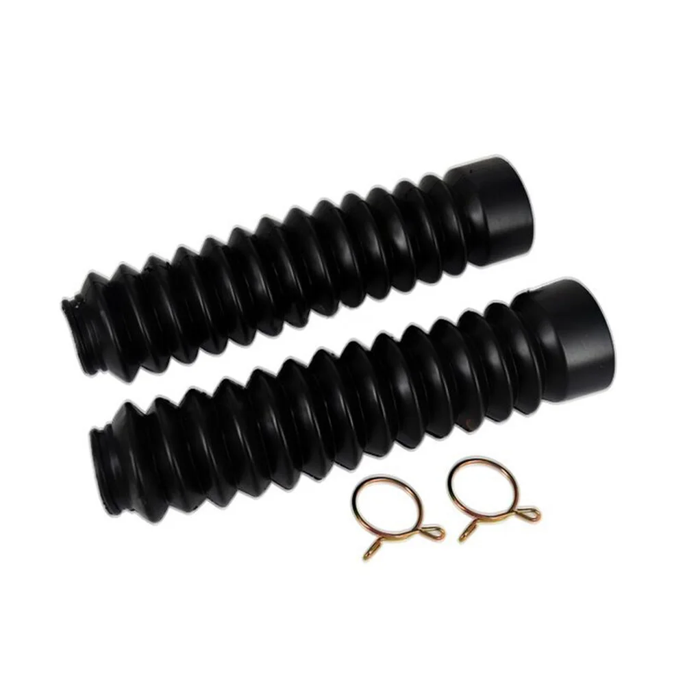 

2pcs/set Fork Bellow Front Black Universal Off-road Motorcycle Rubber Boot Dust Cap 13 Section Rubber Front Fork Boot