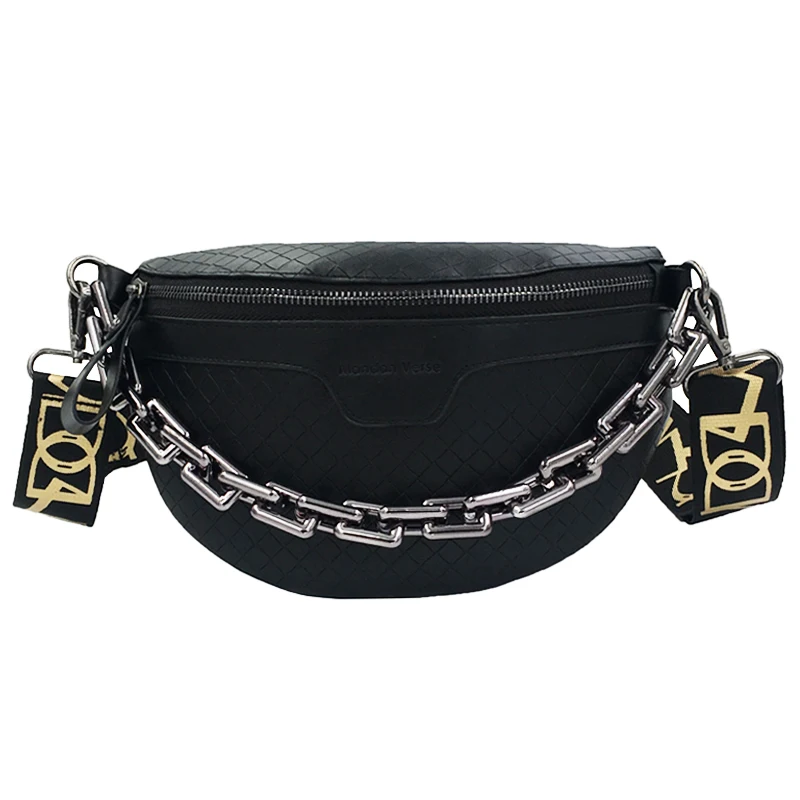 

Brand Designer Thick Chain Women's Chest Bag Plaid Crossbody Bags Female Waist Packs Handbag Fanny Pack Ladies Belt Bag Purse