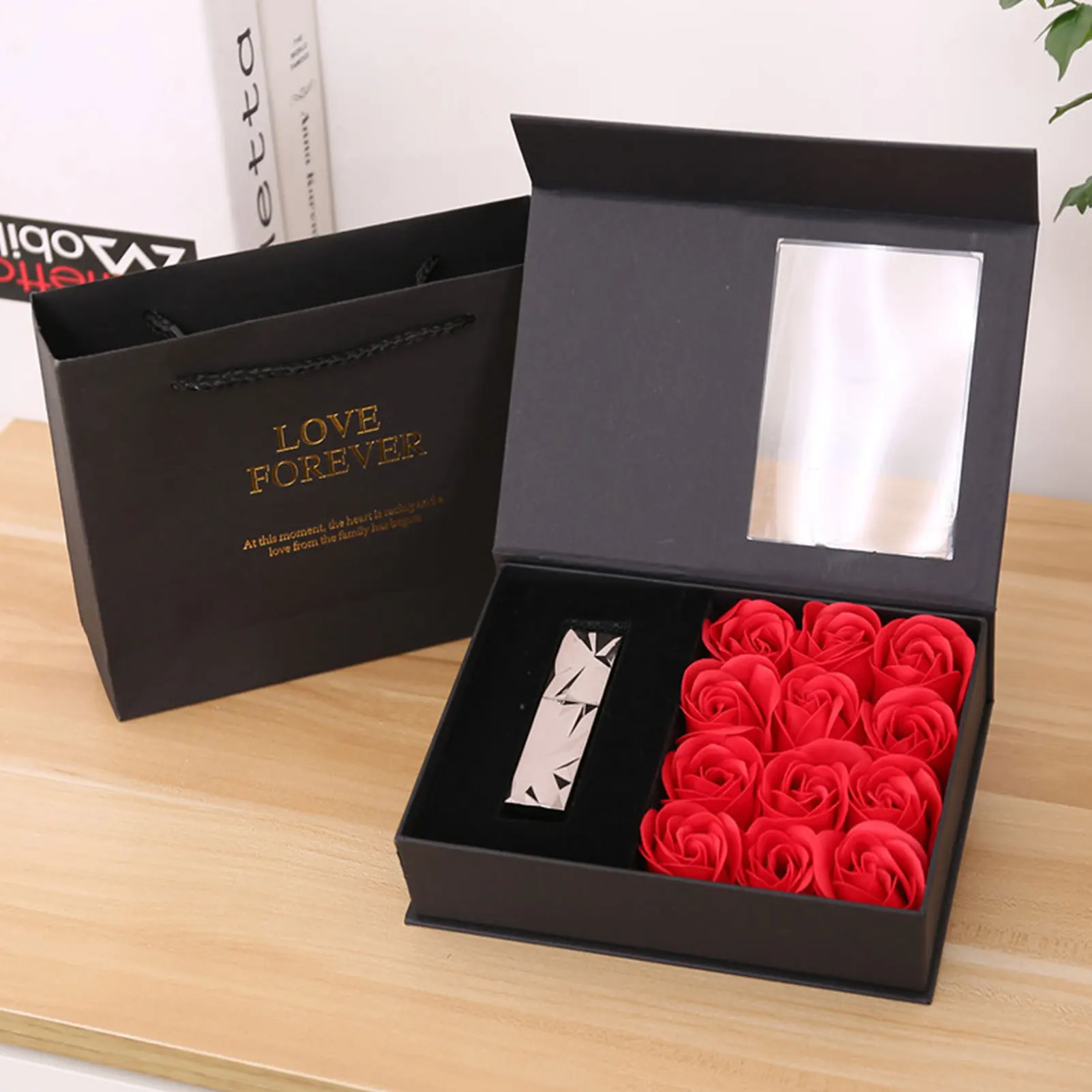 

Rose Jewelry Box Ladies Simple Lipstick/Watch/Accessories Box Marriage Jewelry Box Ladies Jewelry Gift For Valentine's Day