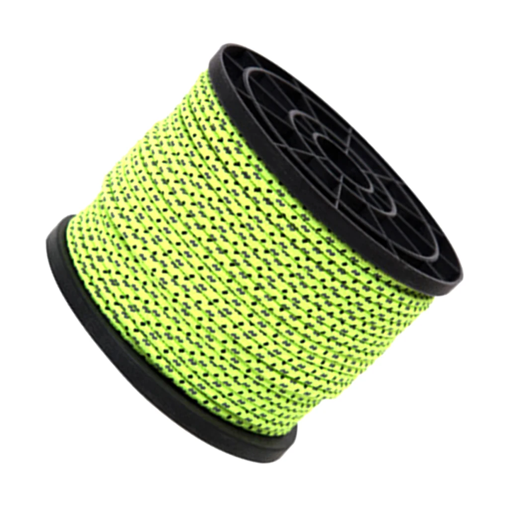 

4mm 50m/16.4ft Glow in the Dark Luminous Reflective Guyline Tent Rope Guy Line Camping Cord Paracord, Green