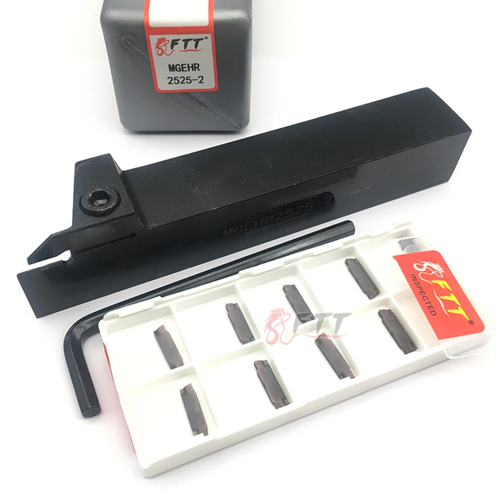 

10PCS MGMN200 T FT1125 Grooving Cut-Off Turning Tools Carbide Inserts 1PC MGEHR2525-2 CNC Groove Cutter Lathe Toolholder