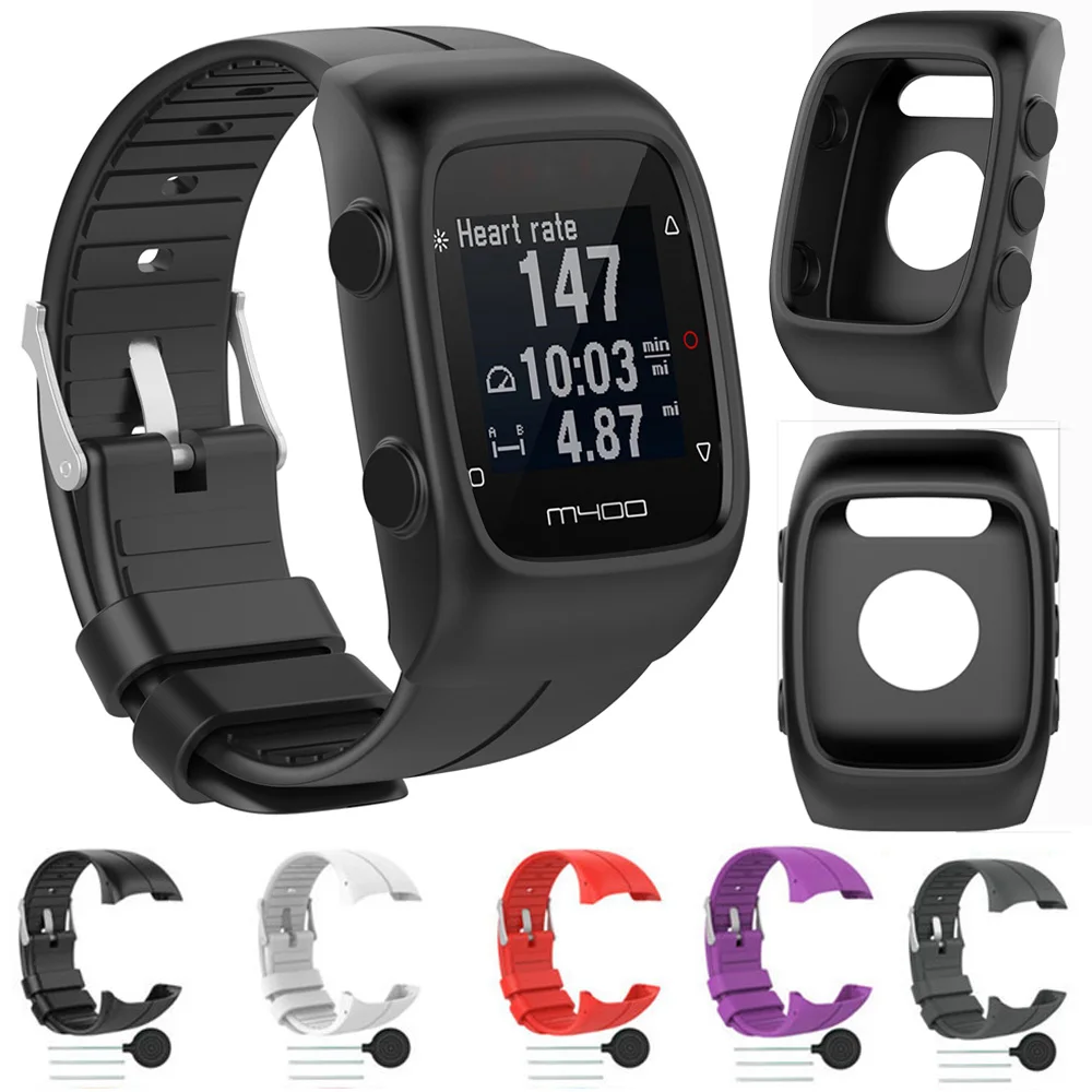 Для Polar M430 M400 силиконовый ремешок на запястье браслет противоударный мягкий ТПУ защитный чехол Чехол замена ремешок для часов