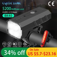 cyclezone bk40 bike light usb rechargeable t6 led bicycle light 67 modes mtb flashlight front lamp with rear taillight cycling