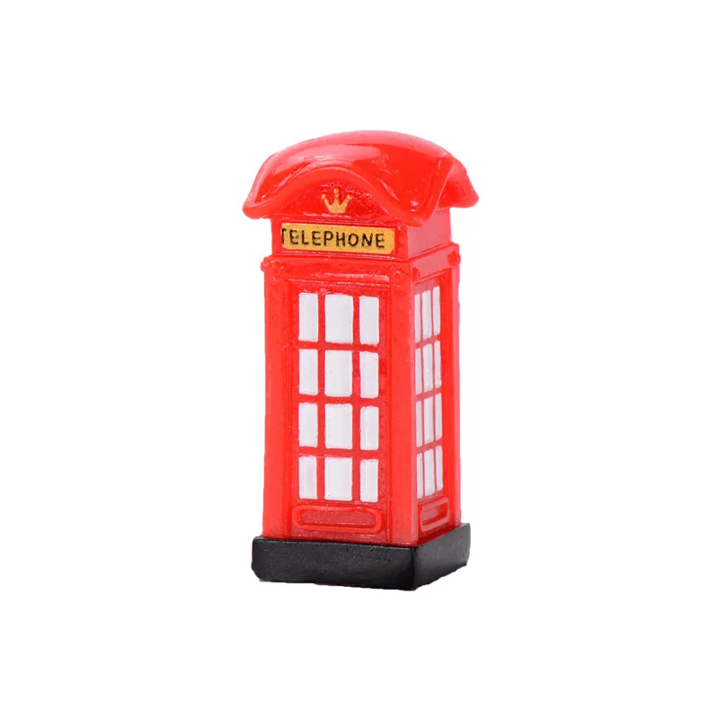 BAIUFOR Vintage Red Telephone Booth Figurines &amp Miniatures For Fairy Garden Sand Table of Building Model Child kids Toys | Дом и сад
