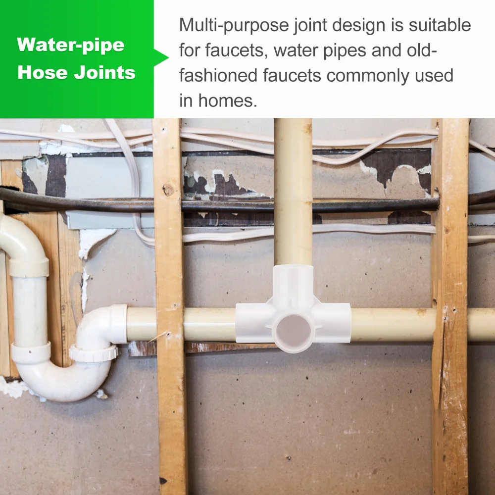 

20 Pcs 3 Ways Adapter Pipeline Connectors Water-pipe Joints (White 3 Interface)