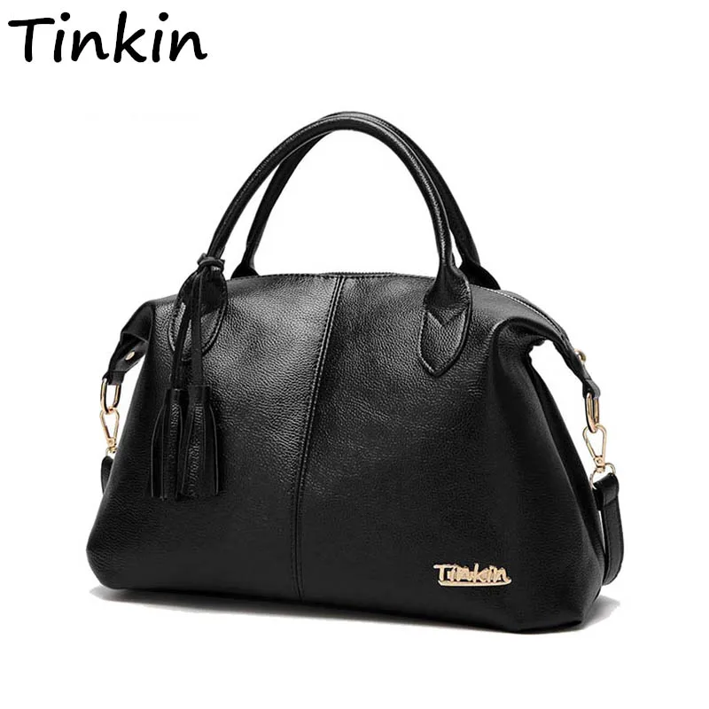Женская сумка из искусственной кожи Tinkin вместительная Мягкая Повседневная через