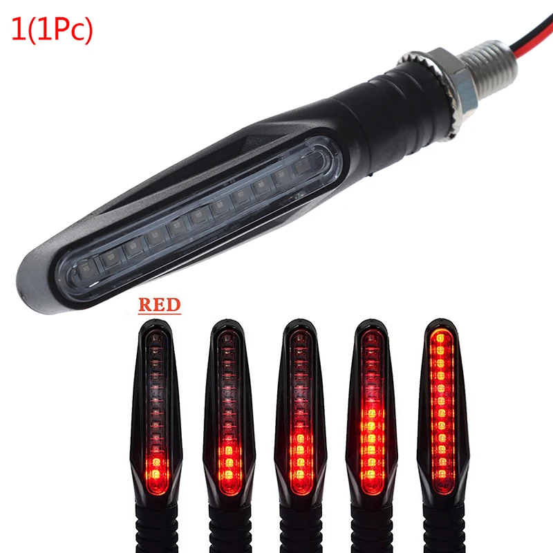 

1/2 Pcs E24 Flowing Water Blinker Flashing Indicator Bendable Tail Stop Signal Light Motorcycle Turn Signals LED Light