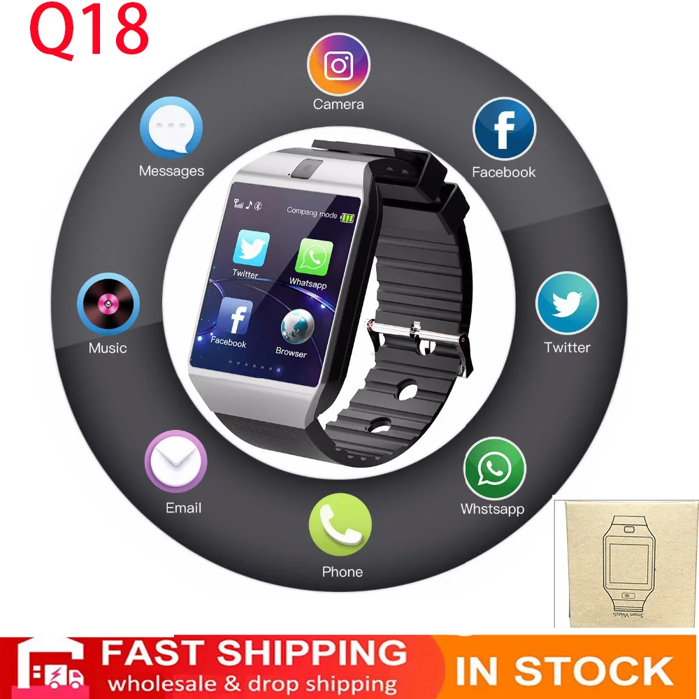 

The new 2021 Q18 digital touch smartwatch bracelet camera Bluetooth smartwatch for Ios and Android PK Y68 D20 T500 T800 T900 X7