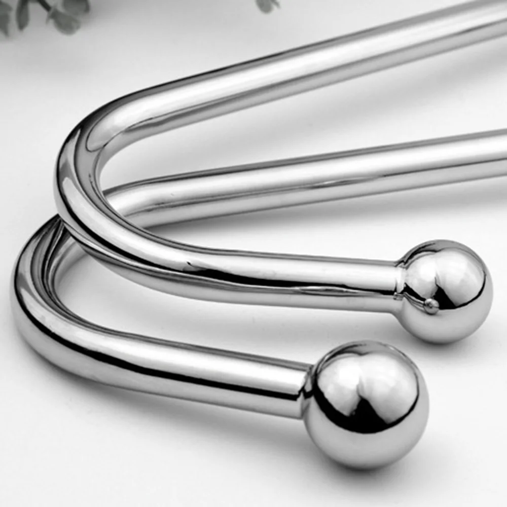 Нержавеющая сталь Анальный крюк Анальная пробка массажер простаты с 1 шариком