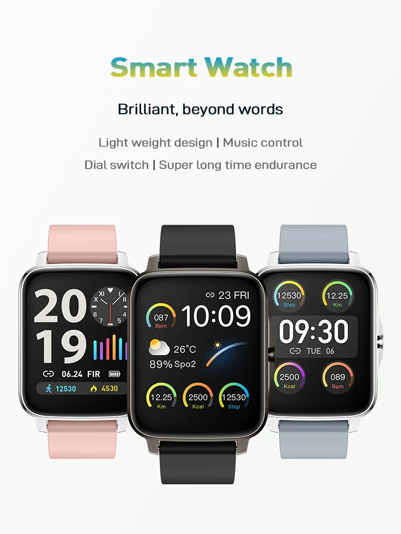 

Women's smartwatch Fashion Sports Fitness Tracker Heart Rate Monitor Smart Band IOS Android Watch