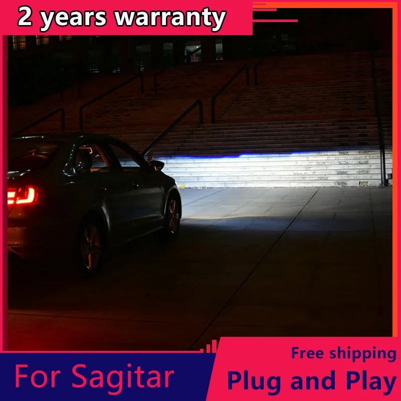 

New sagitar headlight assembly 12-14 modified light guide LED daytime running lens Xenon headlight assembly