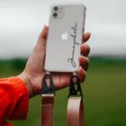 Изготовленный на заказ со словом рисунком именем логотипом картинки прозрачный чехол-книжка с ремешком для Iphone 12 11 Pro Max Mini 7 8, 6, 6S Plus, X XR XS Max жесткий чехол для телефона с ремешком