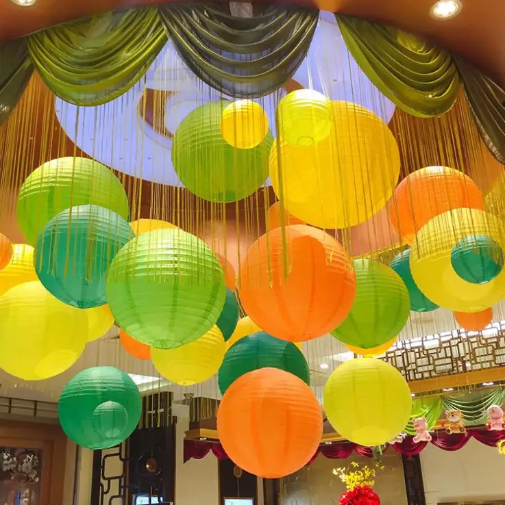 Красный и белый Китайский бумажный фонарь 30 шт./компл. 6 8 10 12 дюймов праздничный