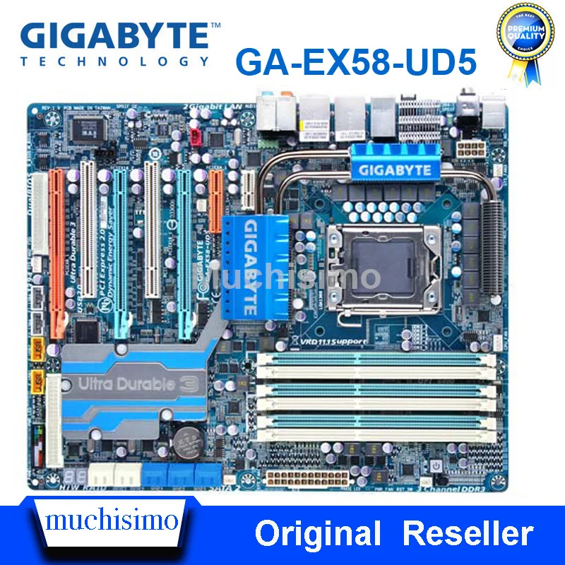 GIGABYTE GA-EX58-UD5 для рабочего стола материнской платы LGA 1366 Core i7 DDR3 24G USB3 SATA3 блок питания ATX 24 ГБ X58 UD5 EX58-UD5 б/у материнская плата