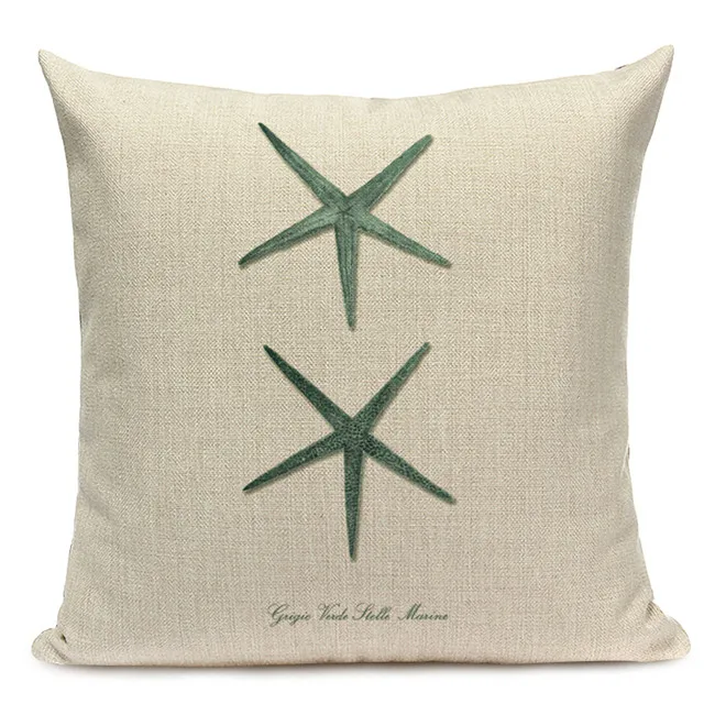2 Decorative Cotton Retro Painting marine decoration Pillow Covers 45Cmx45Cm Square Replacement Printed Cushions Pillow Case - Цвет: 2