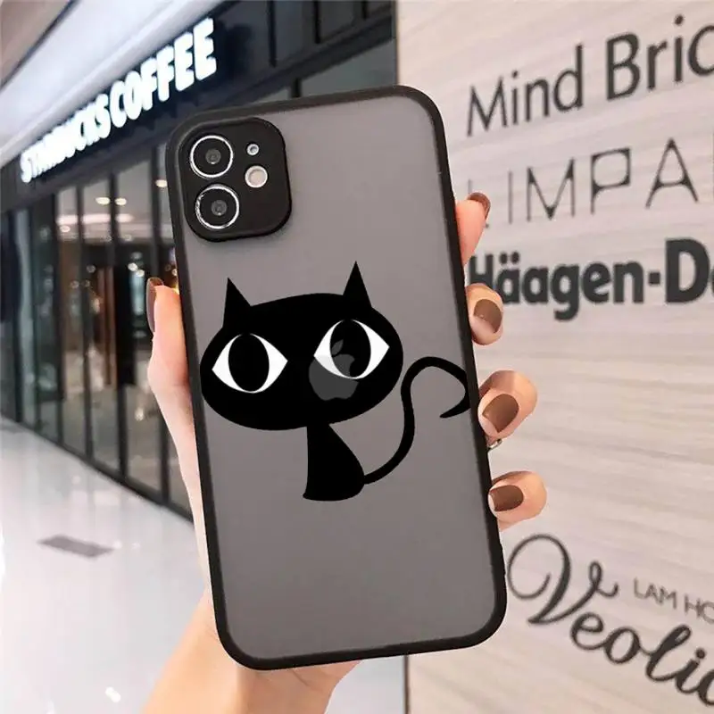 

Phone Case For iPhone 12 11 Mini Pro XR XS Max 7 8 Plus X Cute cat scratching Matte transparent cover