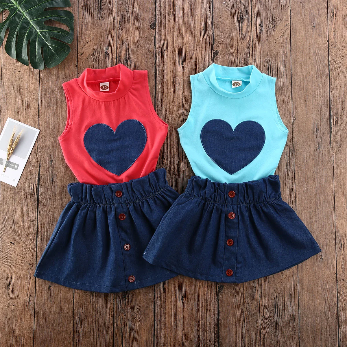 Новинка 2020 модный топ без рукавов и мини юбка в форме сердца для новорожденных