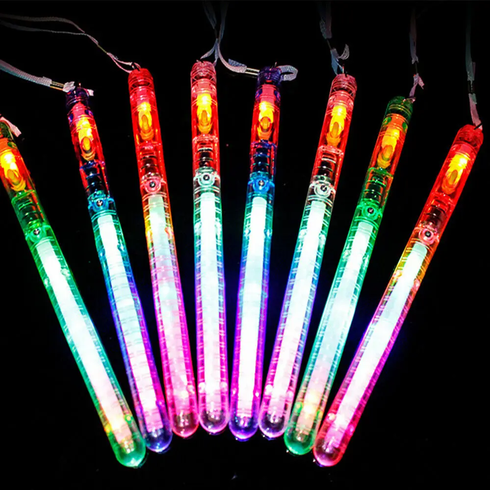 

6pcs Flashing Glow Stick LED Wands Rally Rave Props Light Up Sticks Colour Changing Christmas Birthday Party Supplies