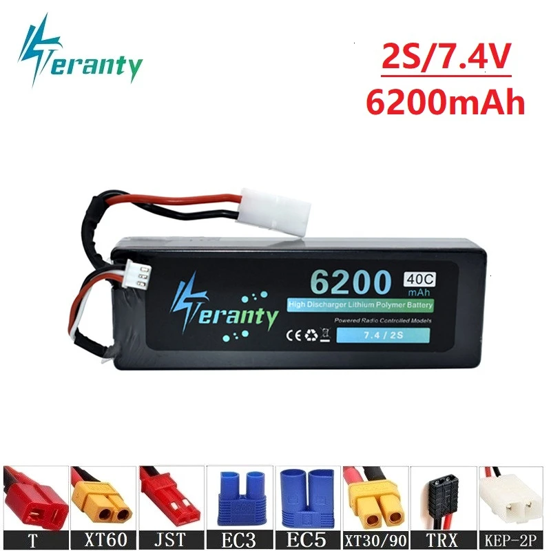 Teranty Power 7 4 В 6200 мАч 40C Lipo Batterry для RC дрона лодки Quodcopter запасные части 2s 6000 батареи