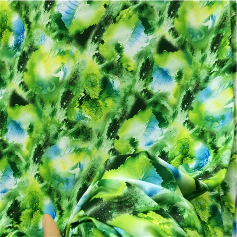 All round elastic impervious knitted milk silk printed fabric for sewing cheongsam Latin stage performance clothing | Дом и сад