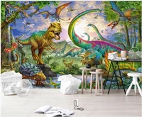 3d photo wallpaper custom mural cartoon jurassic park dinosaur tyrannosaurus living room wallpaper for walls in rolls home decor