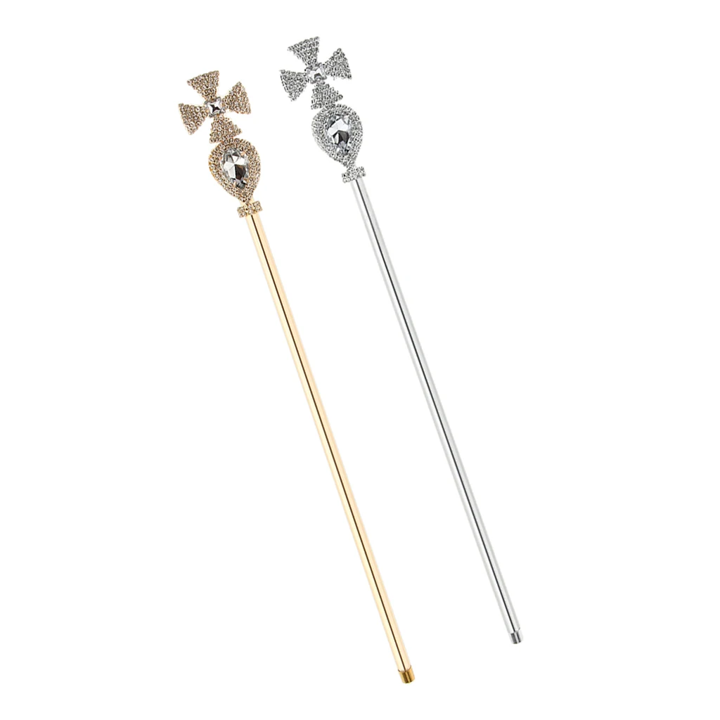 

2pcs Vintage Scepters Prop Fairy Wand Women Party Queen Princess Cross Royal Party Props Cosplay Costume Fancy Dress Accessories