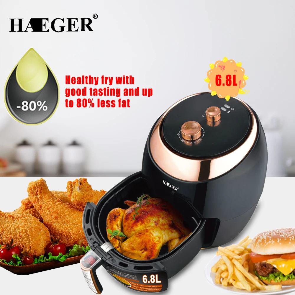 

HAEGER 6.8L Deep Fryer Oven Electric Air Fryer Dehydrator Fry without Oil Cecotec Convection oven hot air Cooker 1800W