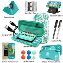 16 in1 Accessories Bundle for Switch Lite Kit with Carrying Case Tpu Cover Case with Screen Protector, Playstand Game Card Case