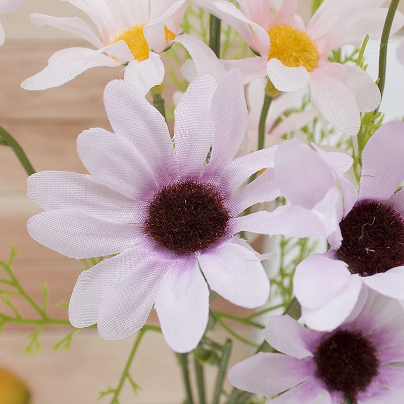 Flower 50cm Daisy Silk Artificial Bouquet 5 heads Fake Decorate for Home Wedding Luxury Decoration | Дом и сад