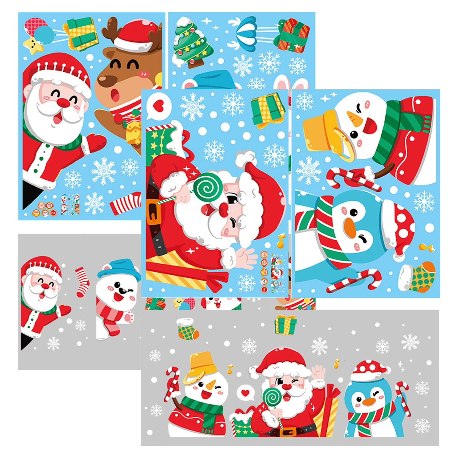 

Merry Christmas Stickers Clings White Snowflake Window Decals Santa Claus Decoration Decals For Home Refrigerator Wall Window De