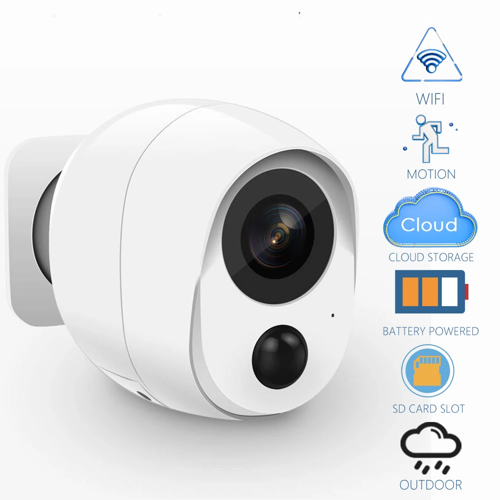 IP камера с разрешением 1080p 2mp беспроводная охранная IP-камера, поддержка карты SD, WiFi, мегапиксельная, наружная, водонепроницаемая, инфракрасная подсветка, HD ONVIF CCTV домашняя камера