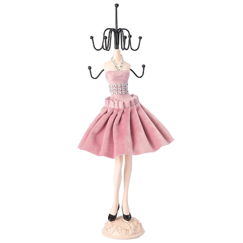 

32 cm/13 inch Elegant Jewelry Display Rack Hanger for Holding Necklace Bracelet Earrings Rings Romantic Pink