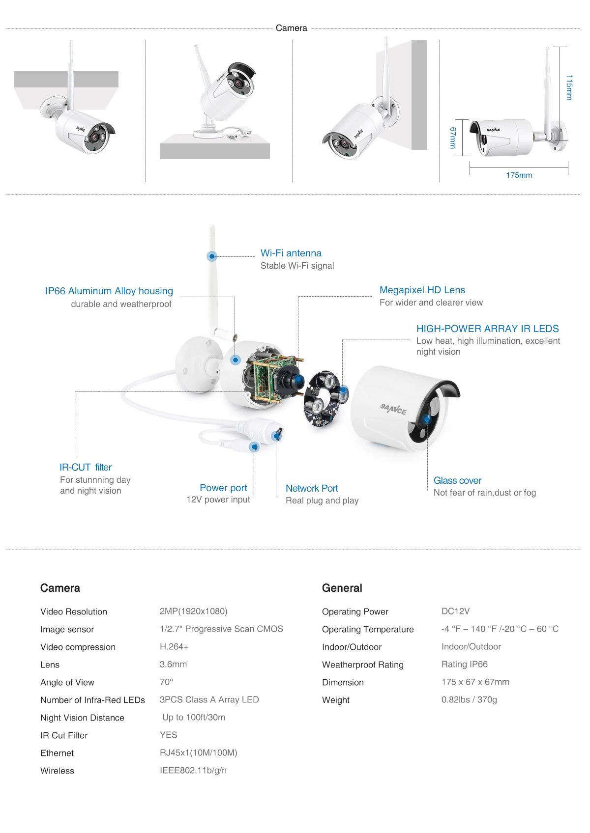 SANNCE 8CH Беспроводная NVR CCTV система 1080P IP камера wifi Всепогодная ИК ночного видения CCTV домашняя камера безопасности комплект видеонаблюдения