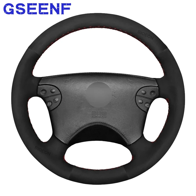 

For Mercedes Benz CLK-Class W208 C208 E-Class W210 G-Class W463 1999-2003 Car Steering Wheel Cover Holster Wearable Suede