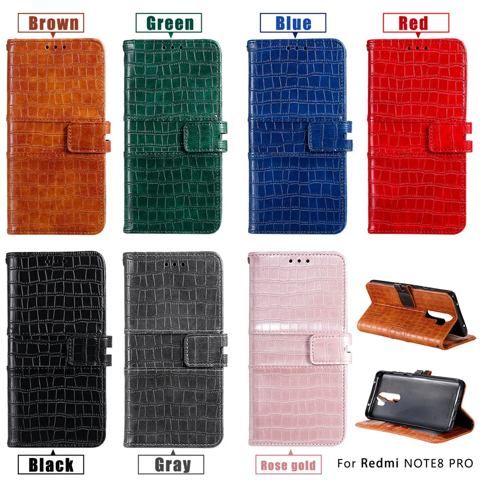 

Crocodile Pattern Wallet Flip Case For Xiaomi 7A 8 8A Note 7 8 8T 9 Pro K20 Pro Mi 9 Lite CC9E A3 Phone Bag With Hand Rope Cover