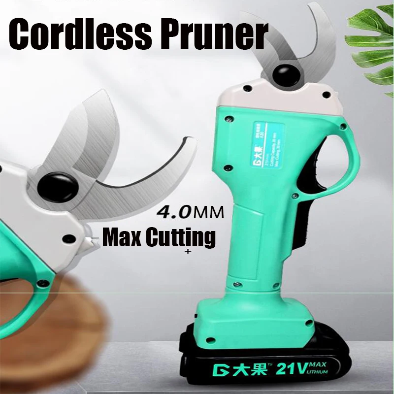 

21V Cordless Wireless Pruner Pruning Shear Efficient Fruit Tree Bonsai Electric Tree Branches Cutter Scissors Shears Garden Tool