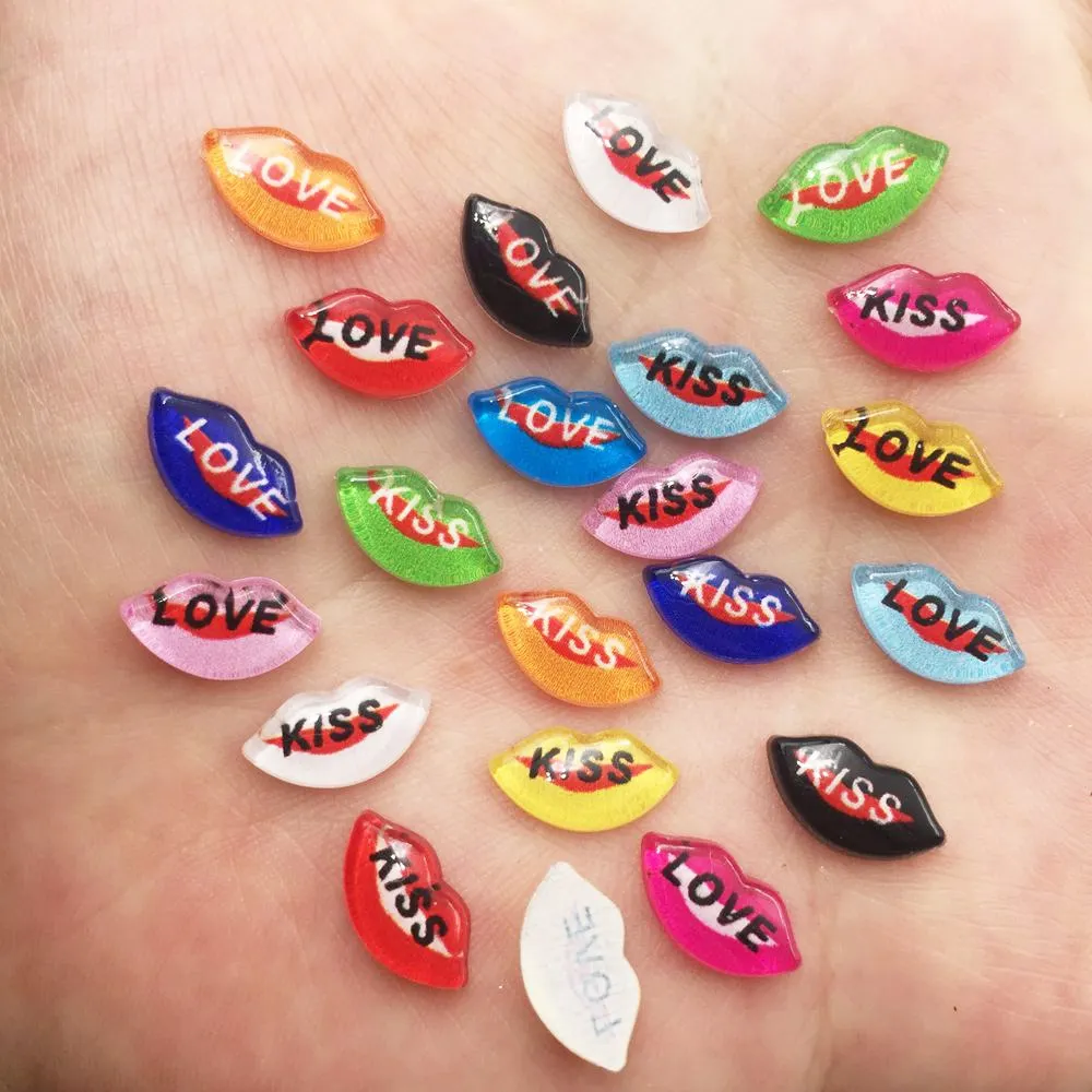 50pcs Resin Cute Colorful Beautiful Kiss Love Mouth Flatback Rhinestone Appliques DIY Wedding Scrapbook Craft SF052 | Дом и сад