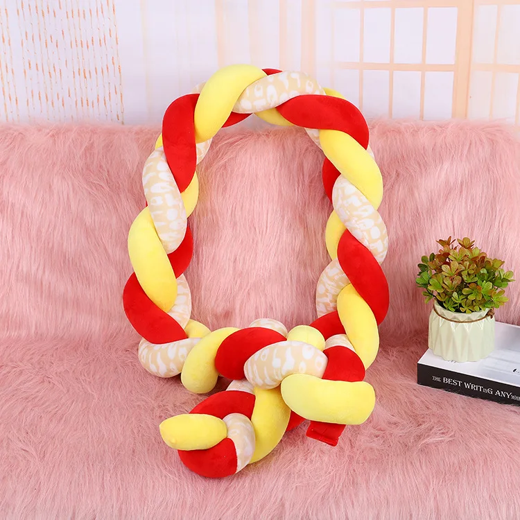 red white yellow 1,5 м плетеная плюшевая Колыбель для детской комнаты, декор для детской комнаты, ручная вязка, завязывающаяся кроватка, бампер для детской кровати, подарок для новорожденного - Цвет: red white yellow