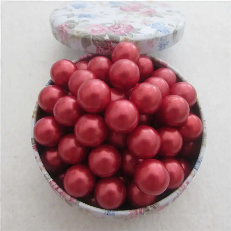 Новый красный без отверстий круглый искусственный пластиковый жемчуг бисер для